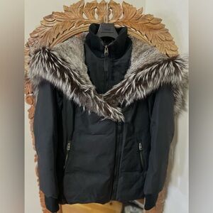 Mackage ADALI Down coat with silver fox fur Signature Mackage Collar